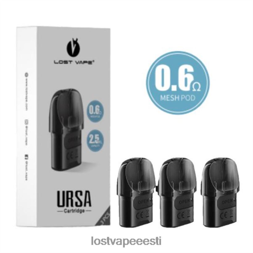Lost Vape URSA asenduskaunad | 2,5 ml (3 pakk) must 0,6 oomi R6P4HL6 - Lost Vape Wholesale