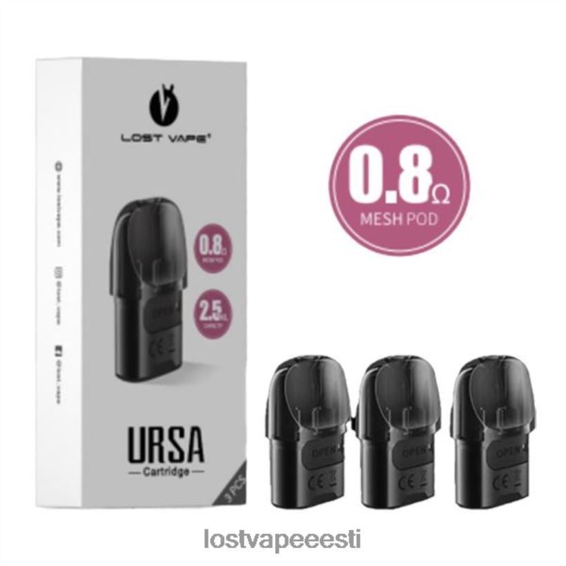 Lost Vape URSA asenduskaunad | 2,5 ml (3 pakk) must 0,8 oomi R6P4HL123 - Lost Vape Customer Service