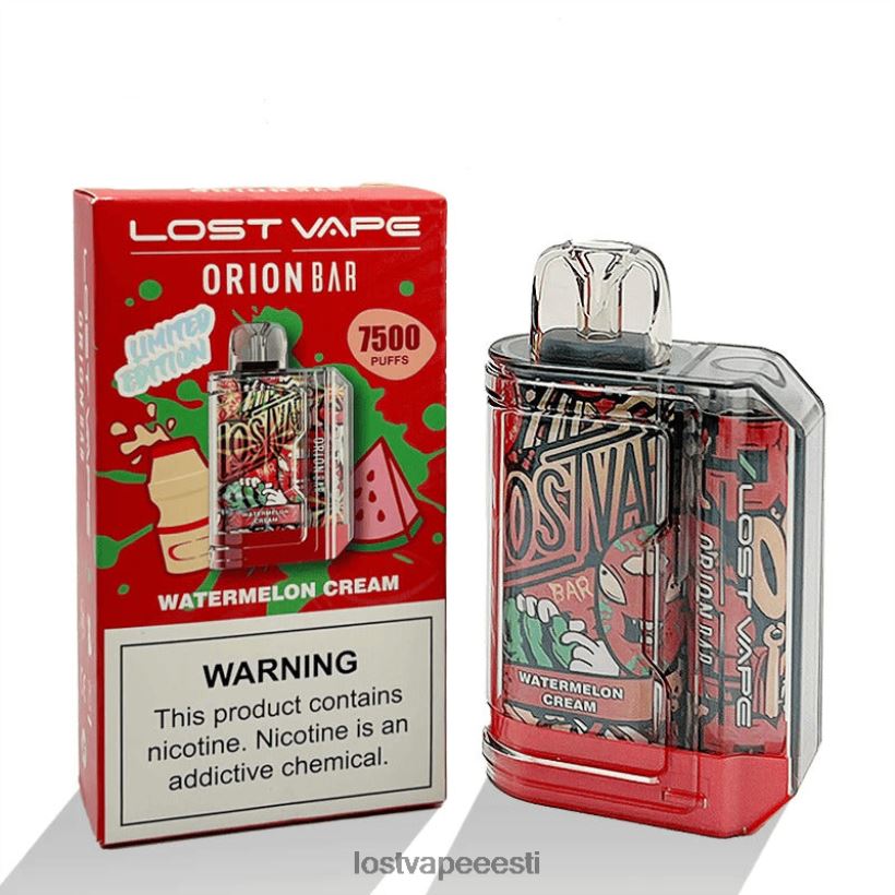 Lost Vape Orion baari ühekordne | 7500 pahvi | 18 ml | 50 mg arbuusikreem R6P4HL99 - Lost Vape Near Me
